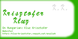 krisztofer kluz business card